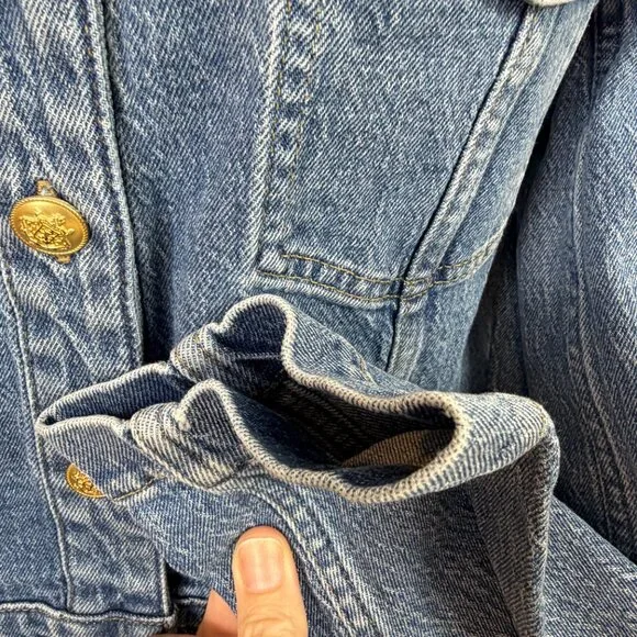 J. Crew Denim Lady Jacket with Gold Buttons Size 12 - Picture 8 of 13